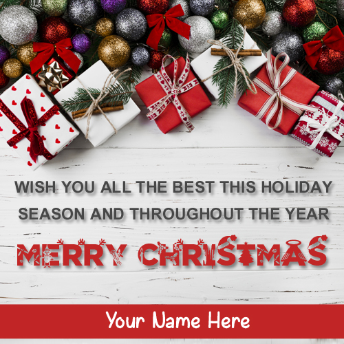 Print Name on Merry Christmas Eve Celebration DP Pics