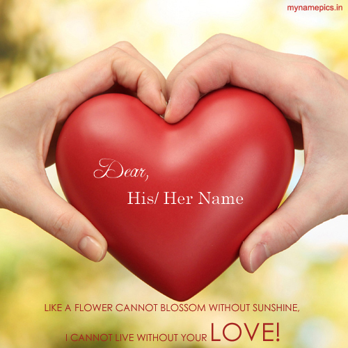 Write Your Lover Name on Lovely Heart Greetings Online