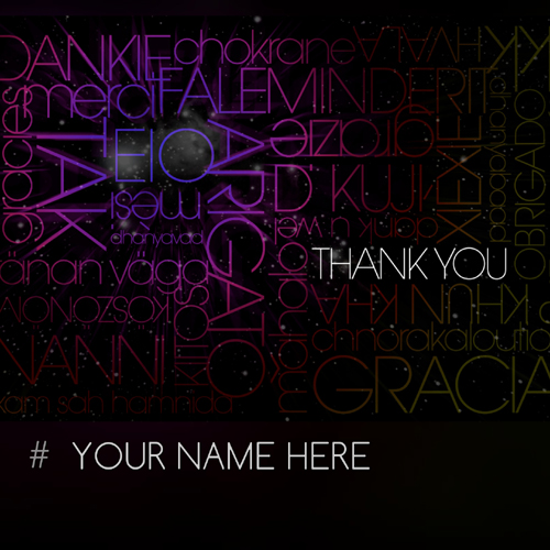 Print Name on Thank You Wishes Awesome Greeting Card