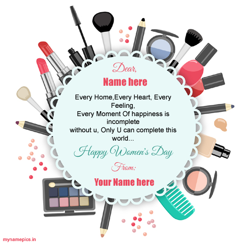 Write name on womens day wish profile pics