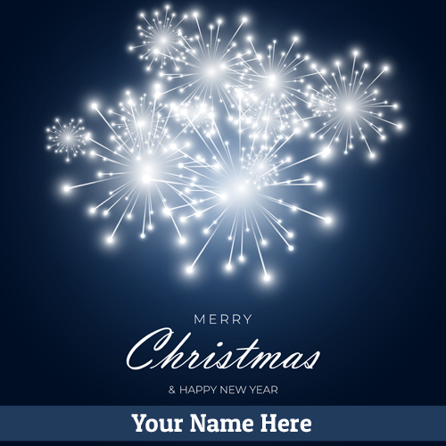 Christmas Eve Celebration Fireworks Greeting With Name