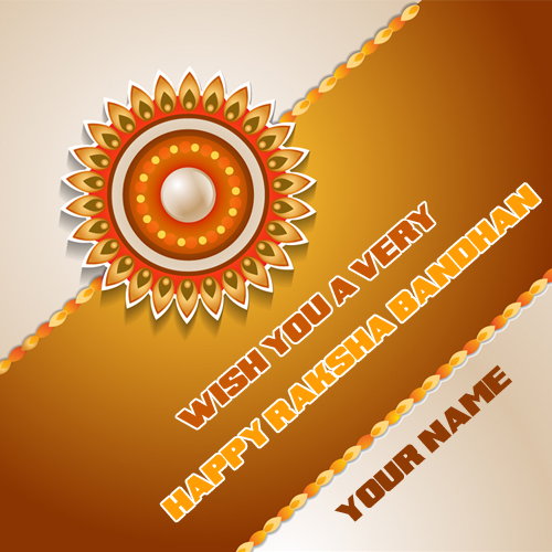 Wish You Very Happy Raksha Bandhan Wish Card With Name
