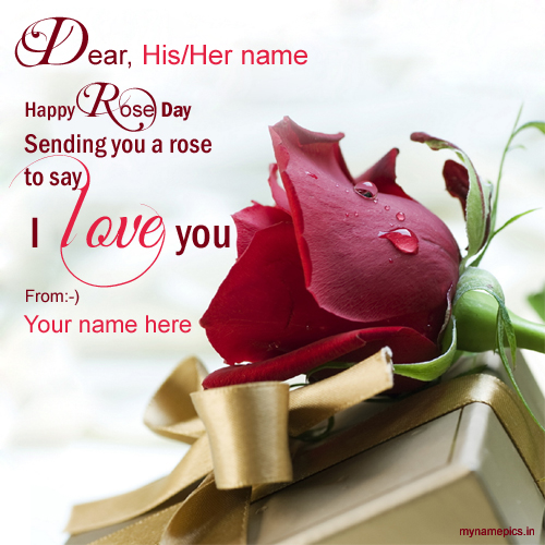 Happy Rose Day Greeting With Quotes and Your Name