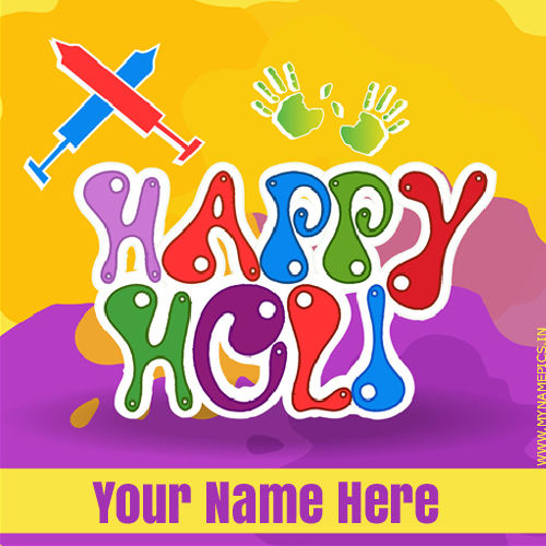 Beautiful Holi Wishes Colorful Greeting With Your Name
