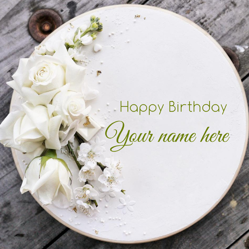 Beautiful Buttercream Name Birthday Cake With Flowers