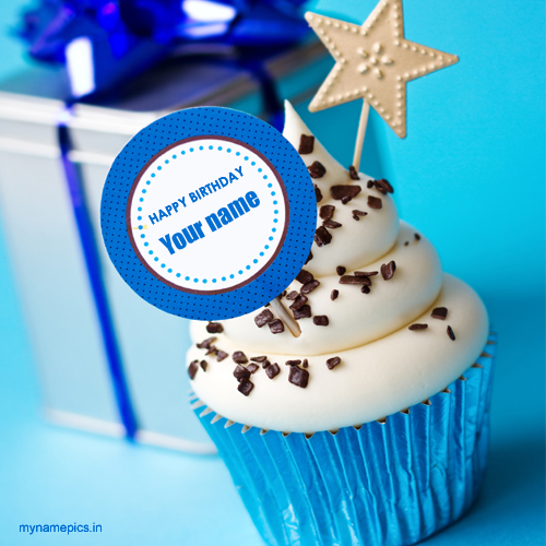 Write name on lovely birthday cup cake pics 