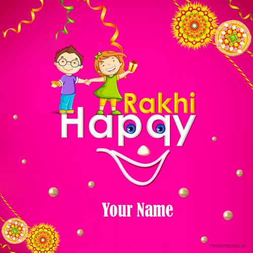 Write name on raksha bandhan brother sister profile pic