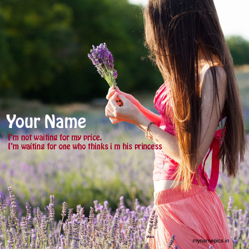 Write your name on cute girl waiting profile pics