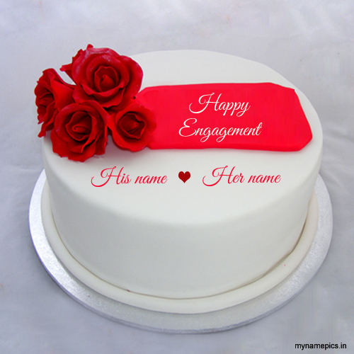 Write name on Engagement flower cake profile pic