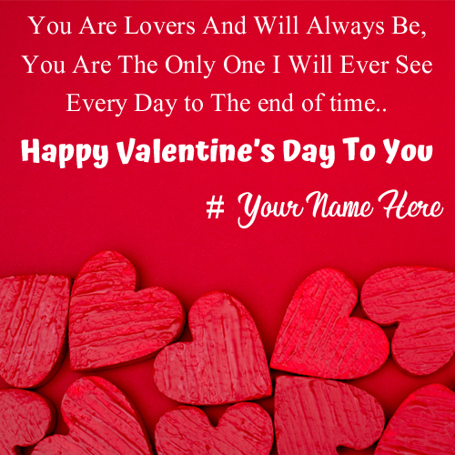 Write Name on Happy Valentines Day Love Quote Greeting