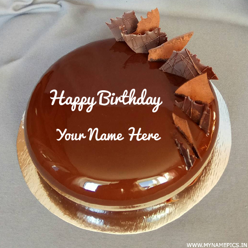 Elegant Chocolate Cake For Birthday Wishes With Name