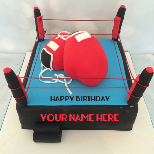 Happy Birthday Professional Boxing Sports Cake With Nam