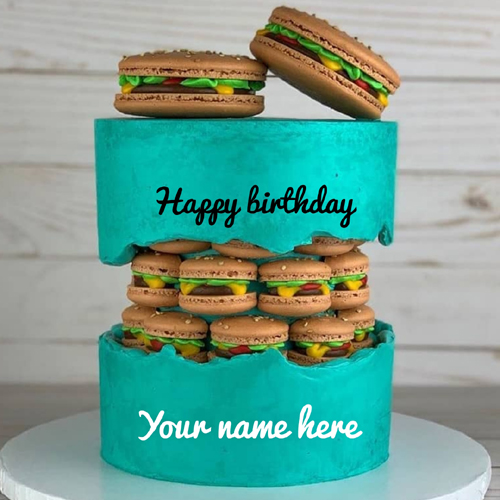 Beautiful Double Layer Donuts Cake With Your Name