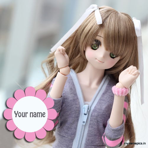 Write name on sweet doll smile profile pic