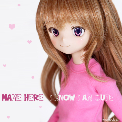 Write your name on cute doll profile picture