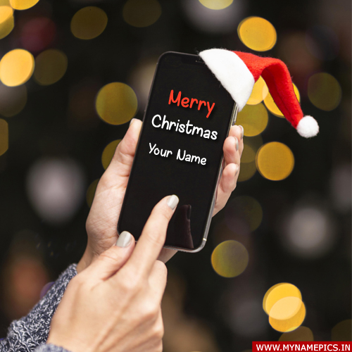 Write Name on Decent Christmas Day Wishes Greeting Card