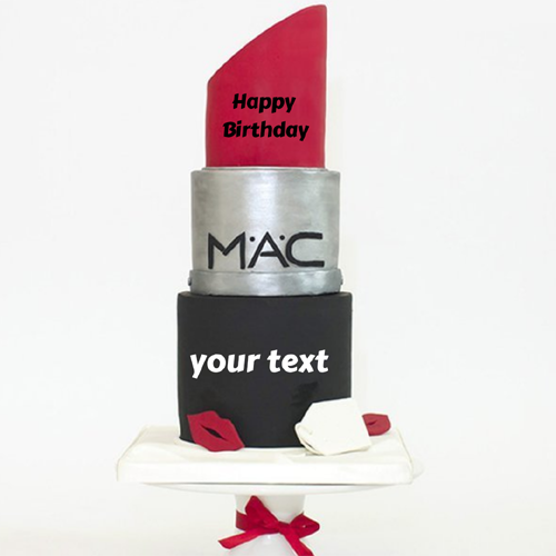 Write Name on Lipstick Cake For Girlfriend Birthday