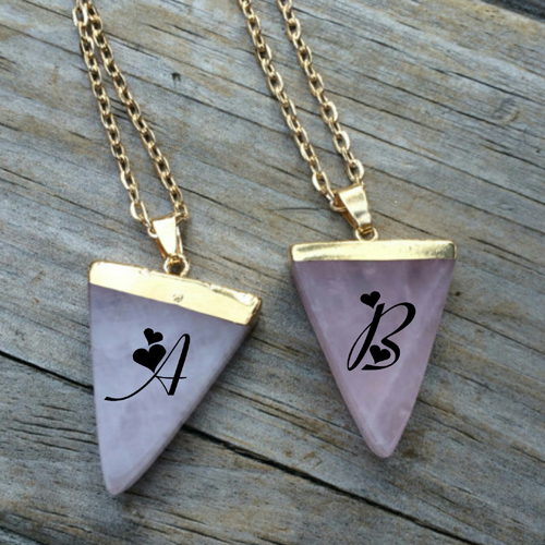 Aqua Seaglass Couple Necklace Pics With Name Alphabet