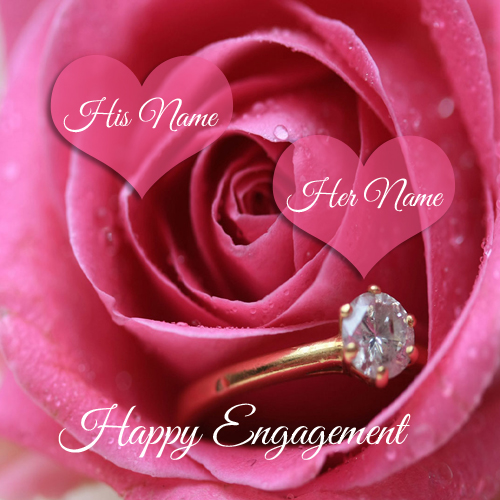 Write name on Happy Engagement wish profile pics