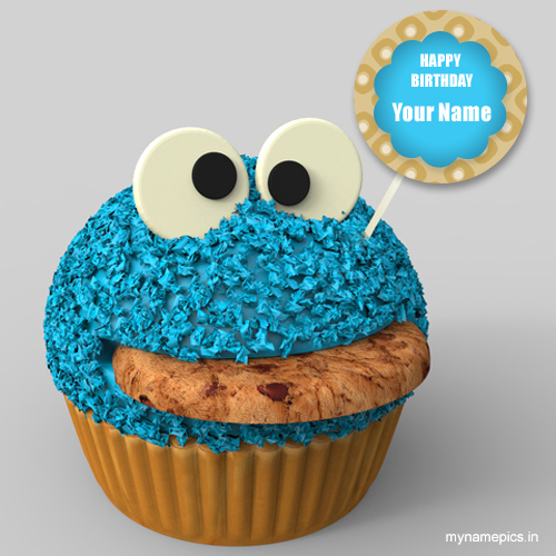 Write your name on funny birthday cake profile picture