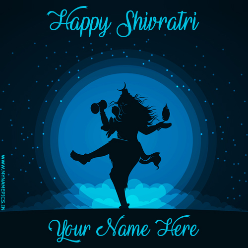 Happy Shivratri Lord Shiva Tandav Greeting With Name