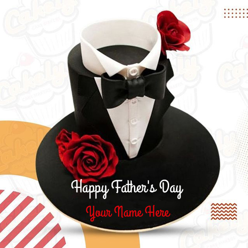 Happy Fathers Day Wishes Cake With Your Name