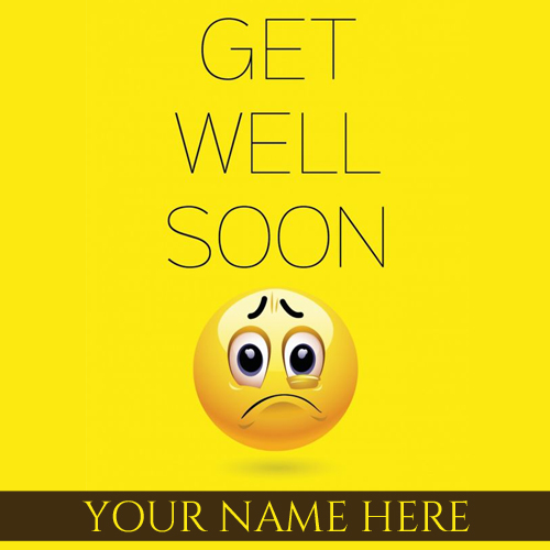 Get Well Soon Wishes Cute Emoji Greeting Card With Name