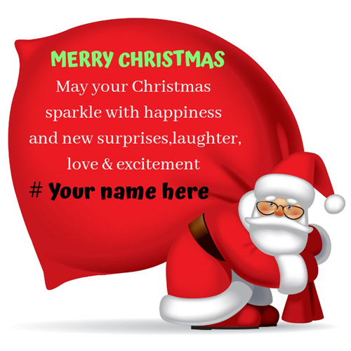 Merry Christmas Santa Claus Greeting Card With Name