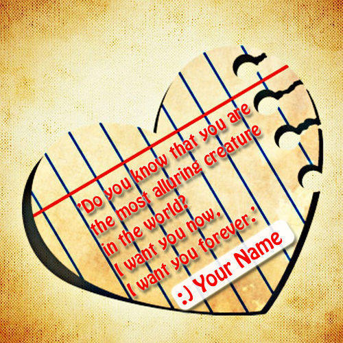 I Want You Forever Love Note Greeting With Name