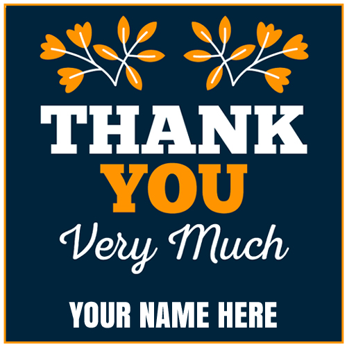 Thank You Very Much Vintage Greeting With Your Name