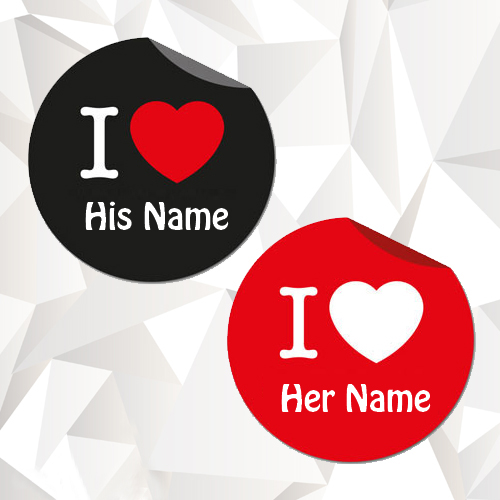 Write couple name on i love heart profile pix