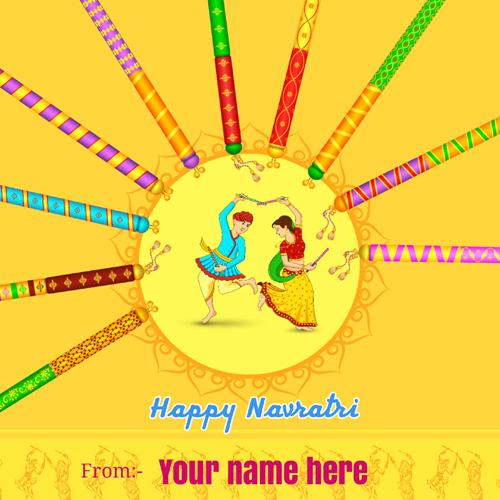 Write Name on Navratri Celebration Special Greeting