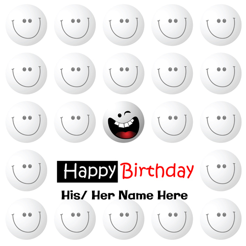 Happy Birthday Wishes Funny Smiley Greeting With Name