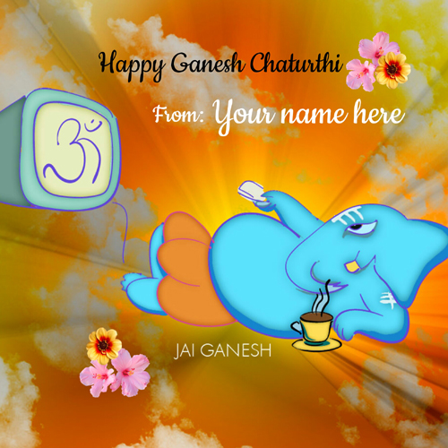 Lord Ganesh Chaturthi Blessing Cute Greeting With Name