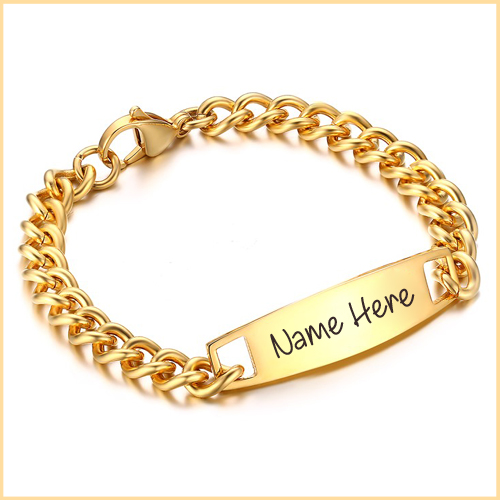 Awesome Gold Bracelet For Mens With Your Custom Name