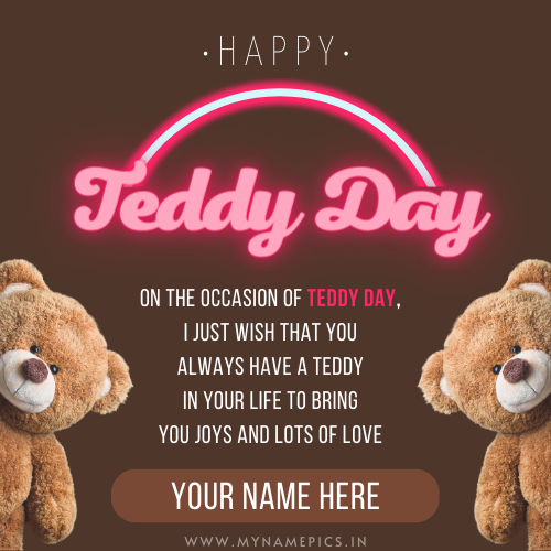 Happy Teddy Day 10th February Greeting With Name