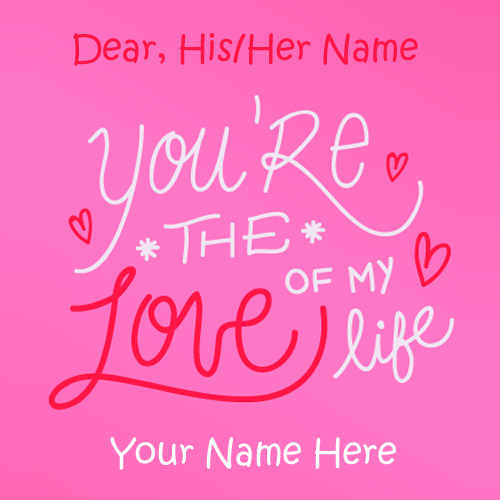 Write Your Name on Love Heart Greeting Online