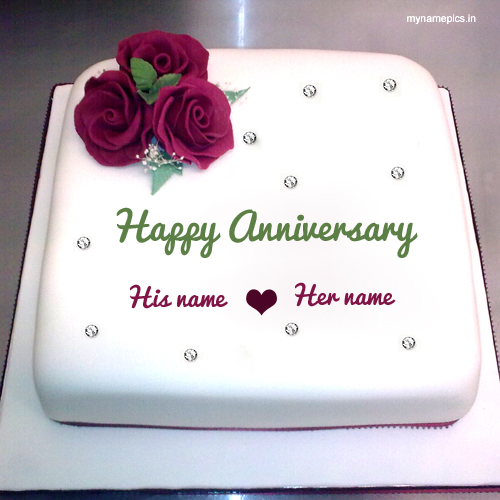 Write name on happy anniversary cake profile pic