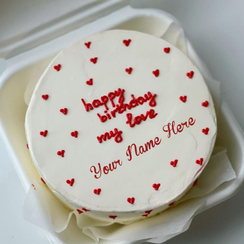 Happy Birthday My Love Romantic Cake With Lover Name
