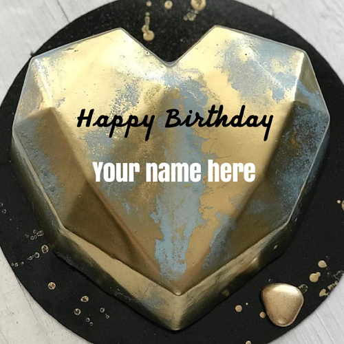 Origami Heart Shaped Birthday Cake With Name