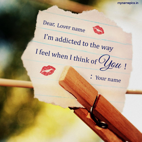 Write your name on i am addicted Love Note profile pict