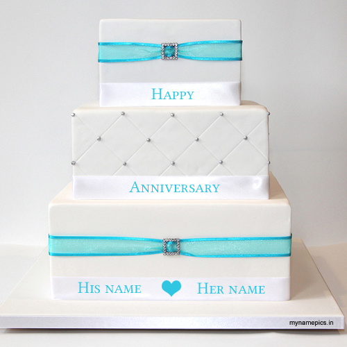 Write name on beautiful anniversary cake profile pic