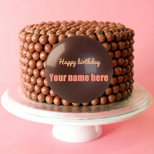 Happy Birthday Chocolate Balls Cake With Your Name