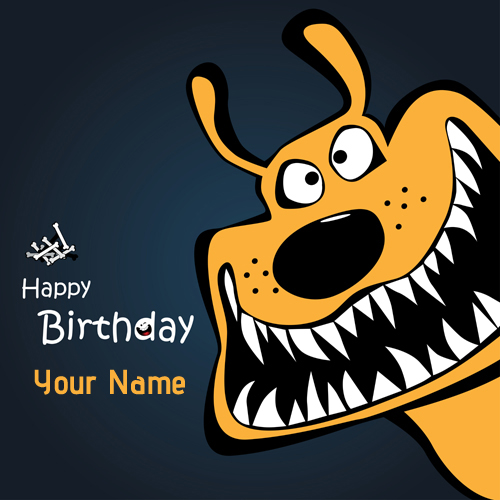 Happy birthday card with funny cartoon characters