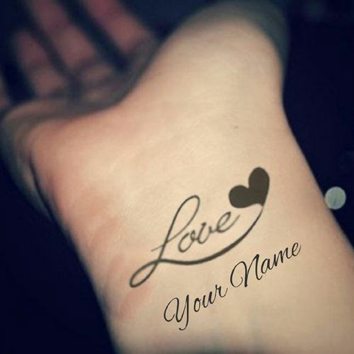 Romantic Heart Love Tattoo Design Pics With Your Name