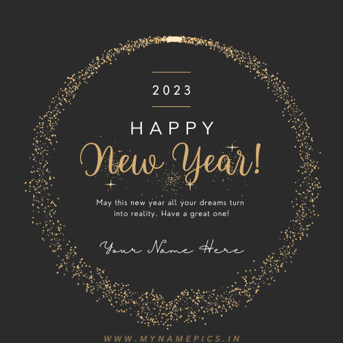 New Year 2023 Celebration Wish Card With Your Name