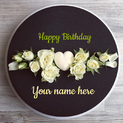 Beautiful Black Currant Birthday Wishes Cake With Name