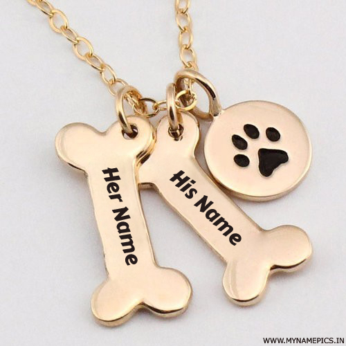Personalized Dog Paw Necklace With Love Couple Name