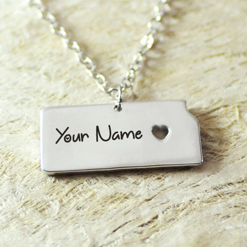 Beautiful Alloy Necklace With Heart Charm and Your Name