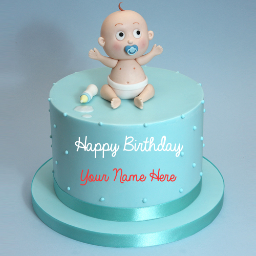 Cute Baby Boy First Birthday Cute Cake With Name